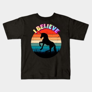 Unicorn I Believe Kids T-Shirt